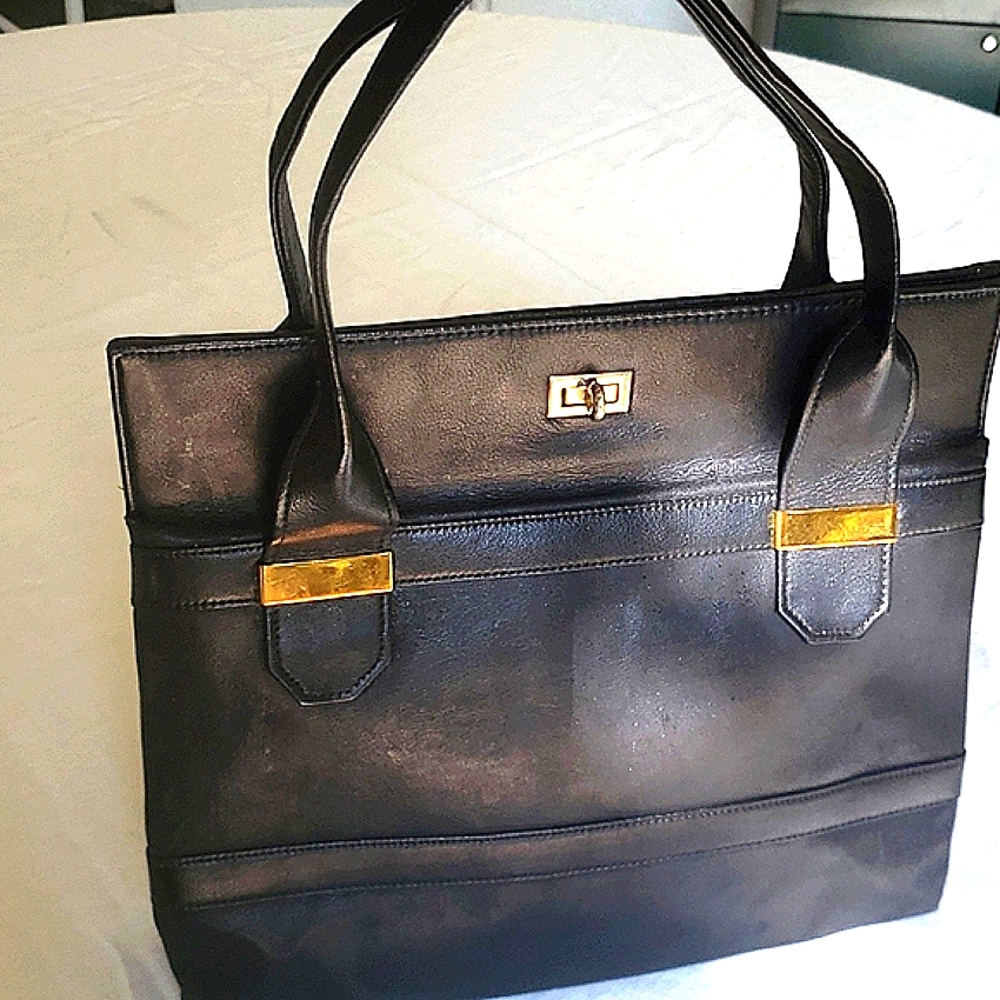 Mid Century Black Handbag
